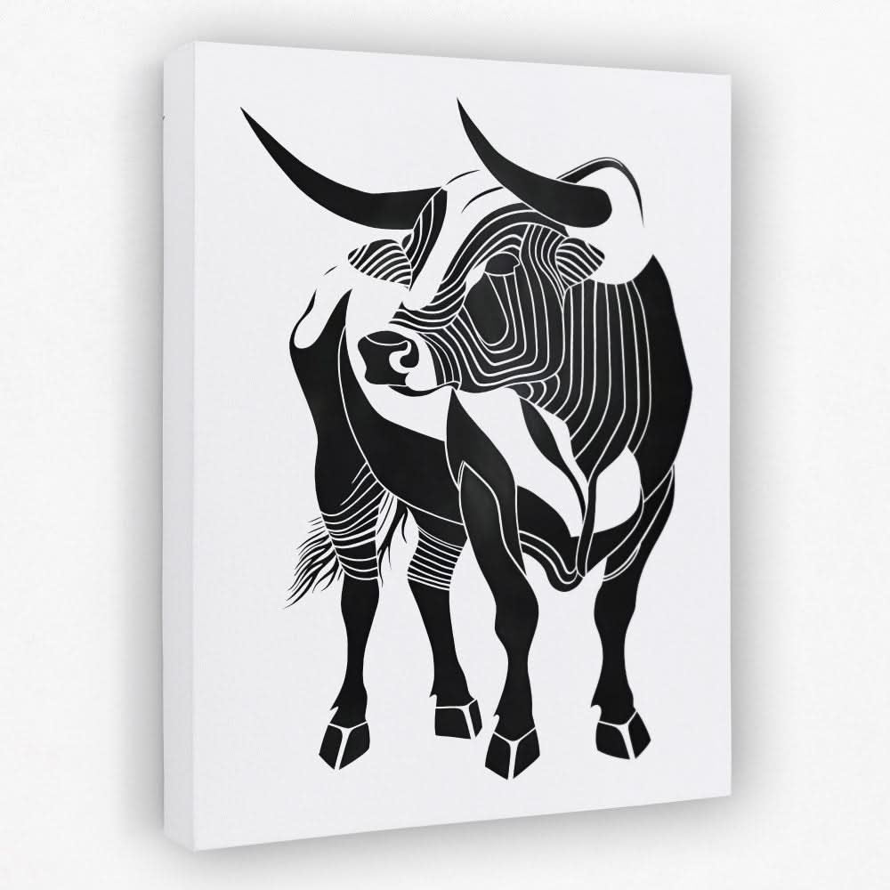 Bull Essence - Animals Canvas Wall Art