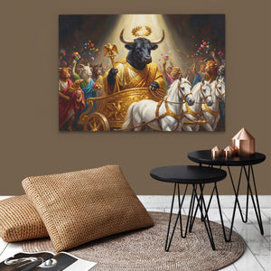 Bull Golden Ascension - Luxury Wall Art