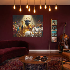 Bull Golden Ascension - Luxury Wall Art
