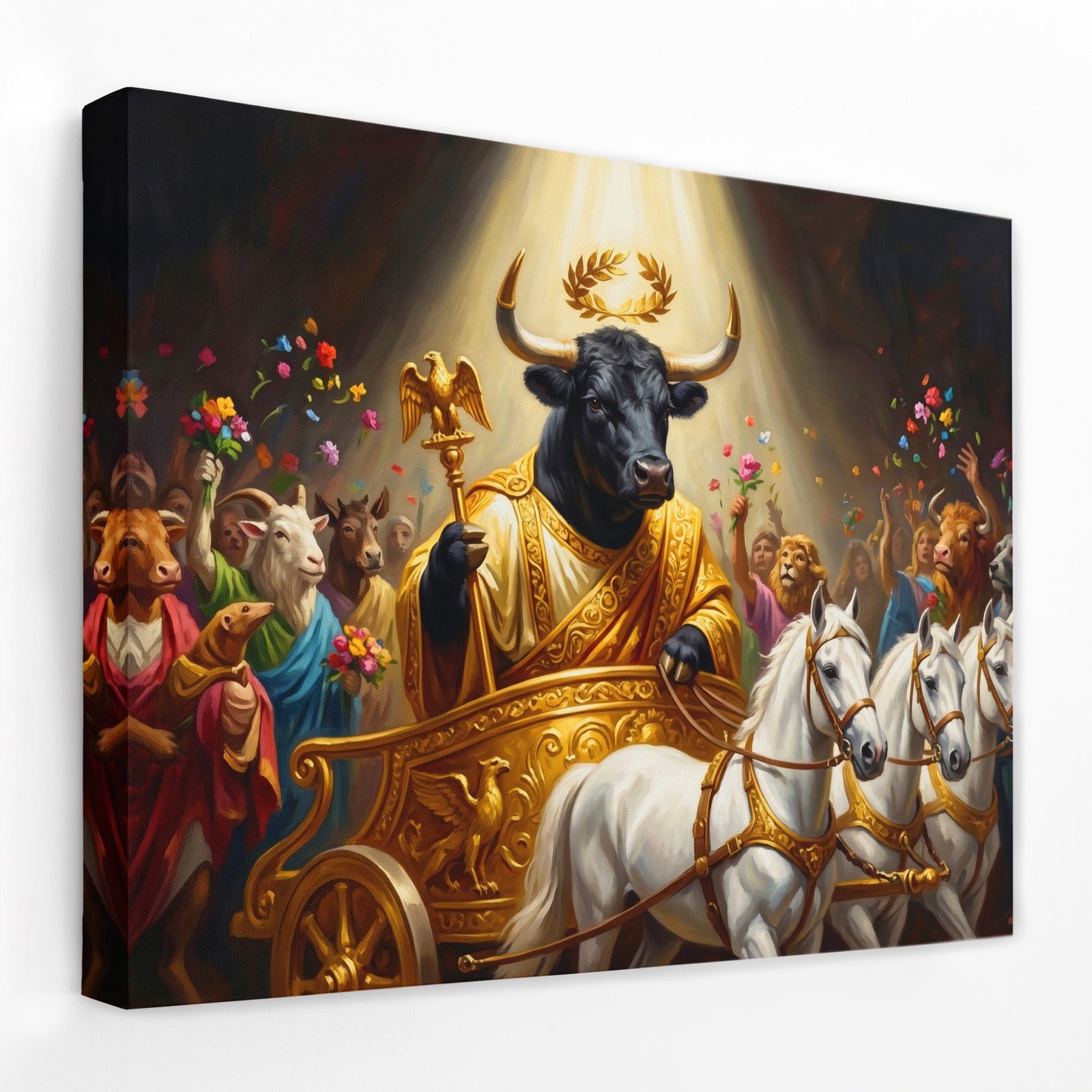 Bull Golden Ascension - Luxury Wall Art
