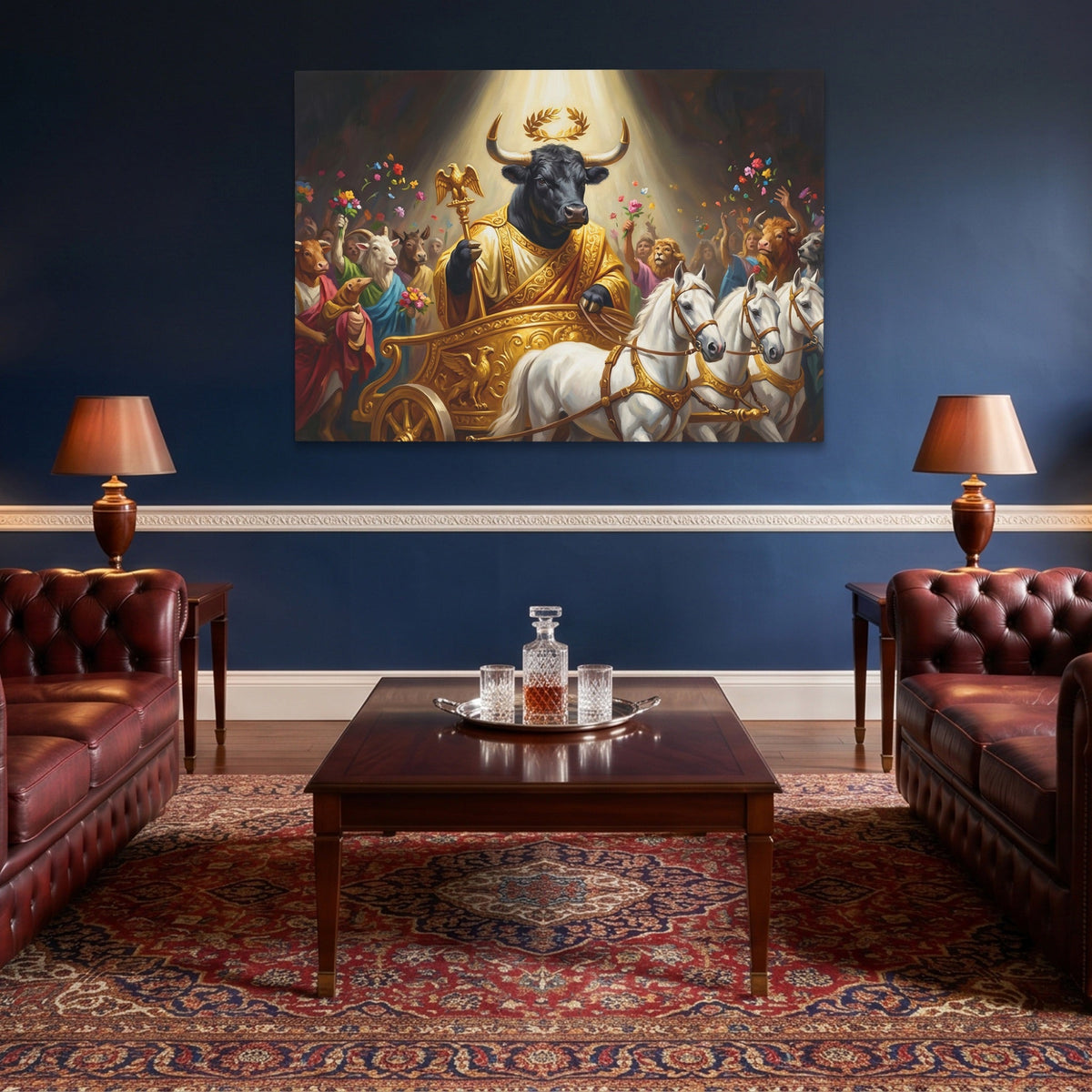 Bull Golden Ascension - Luxury Wall Art
