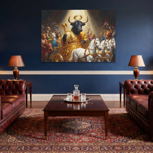 Bull Golden Ascension - Luxury Wall Art