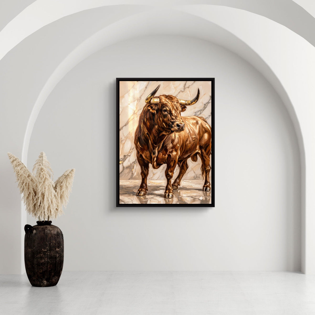 Bull in Marble Hall - Luxury Wall Art