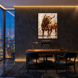 Bull in Marble Hall - Luxury Wall Art