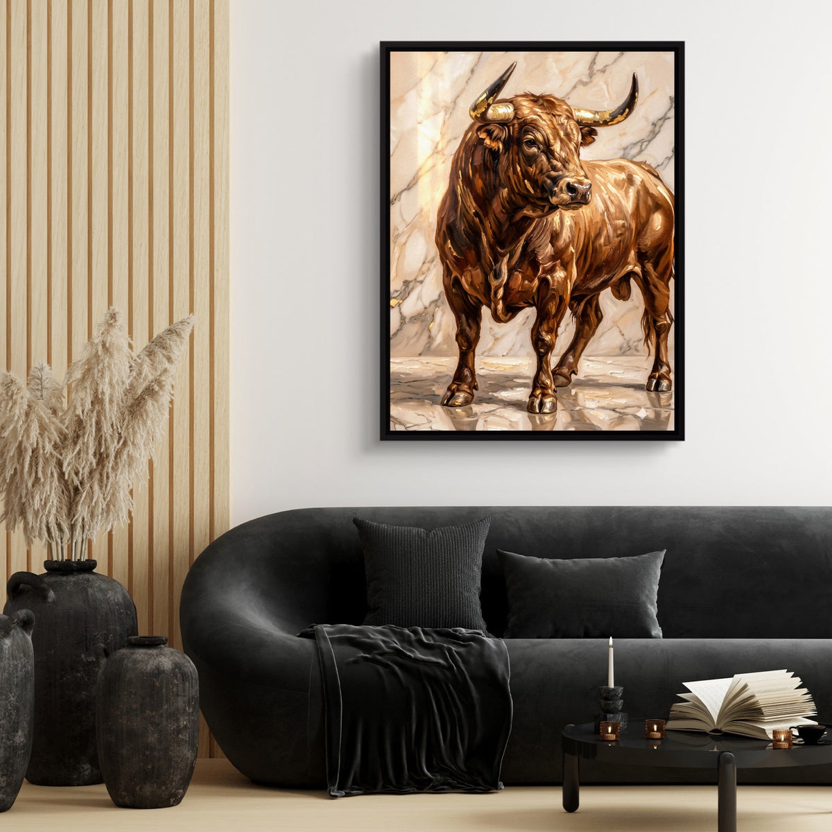Bull in Marble Hall - Luxury Wall Art