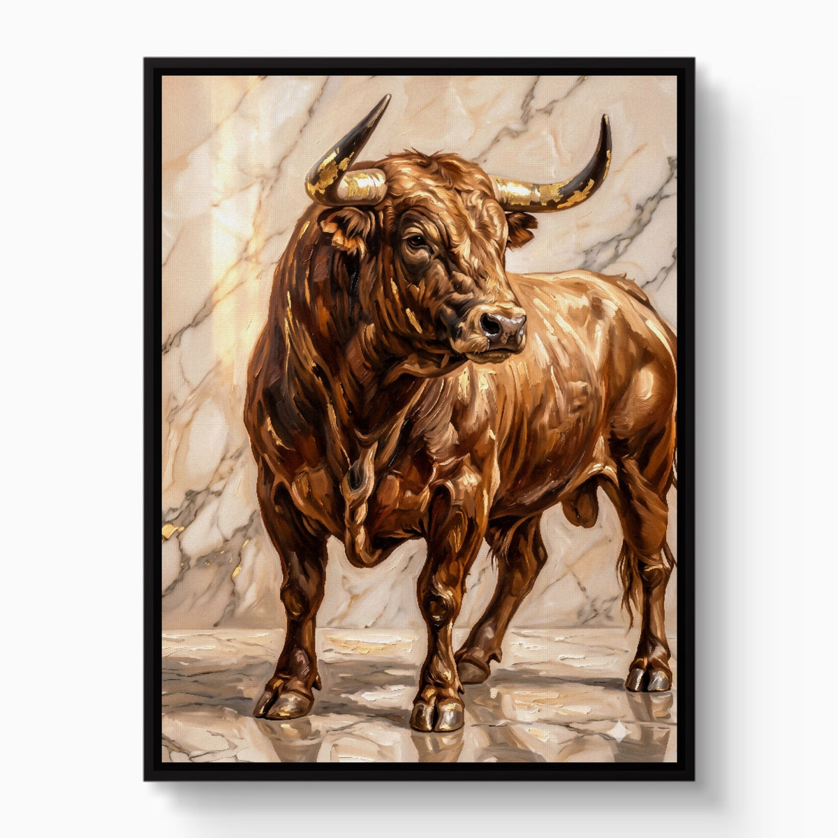Bull in Marble Hall - Luxury Wall Art