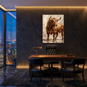 Bull in Marble Hall — bull in marble hall sq premium views 1port flush print