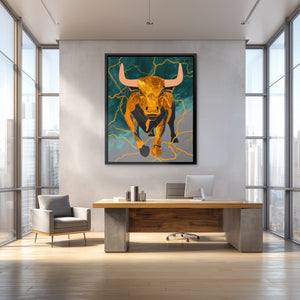 Bull Lightning Charge - Luxury Wall Art