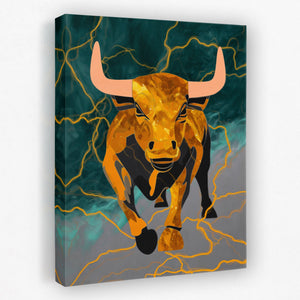 Bull Lightning Charge - Luxury Wall Art