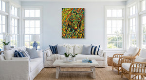 Bull Market Swirl — bull market swirl white living room 1port flush print
