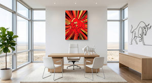 Bull Red Charge — bull red charge office space with furniture 1port flush print
