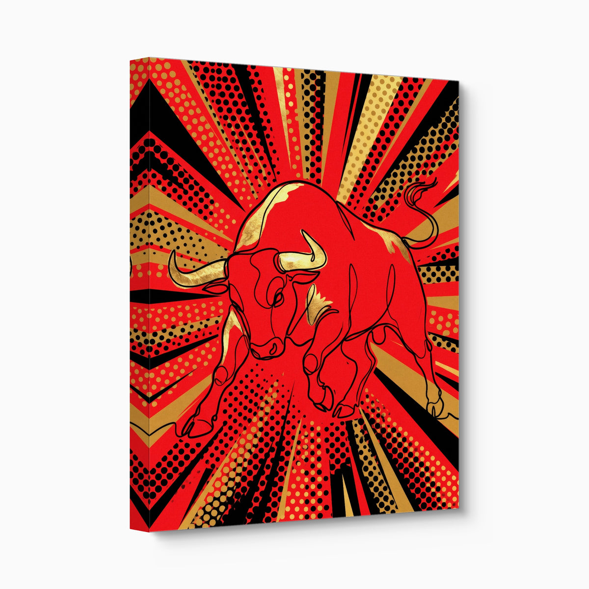 Bull Red Charge — bull red charge angled flush print