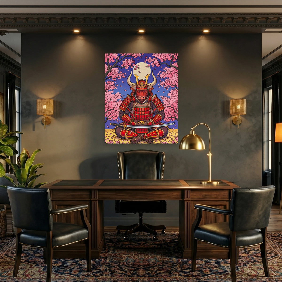 Bull Samurai Meditation — Bull Samurai Meditation Home Office Port 276