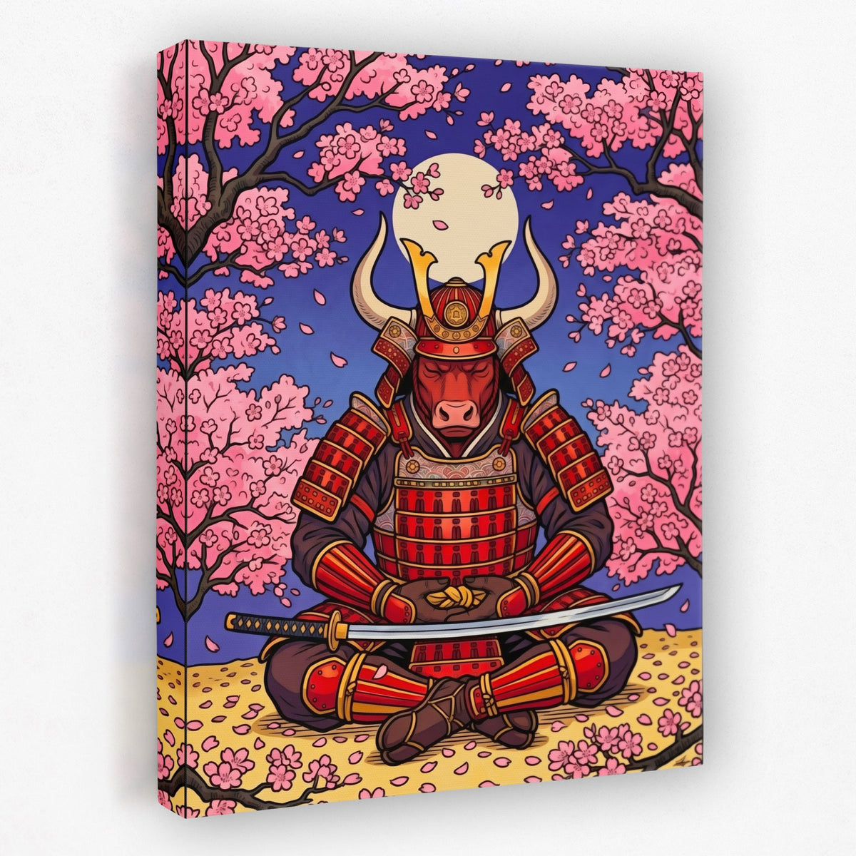 Bull Samurai Meditation — Bull Samurai Meditation Portrait   Side View   Mirror 44