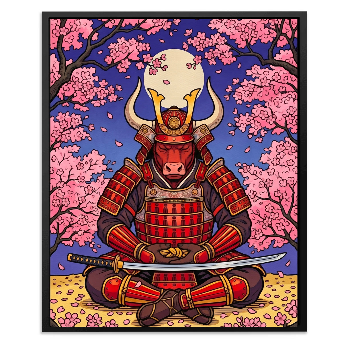 Bull Samurai Meditation — Bull Samurai Meditation Front Facing Portrait2 80