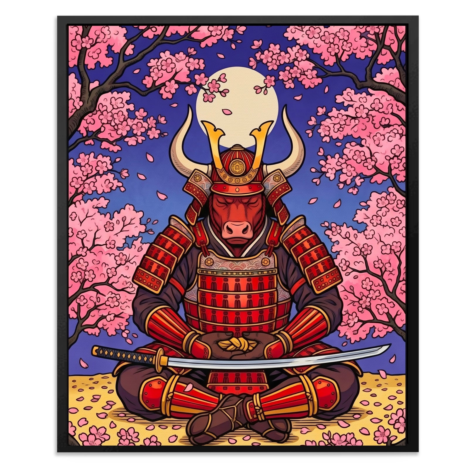 Bull Samurai Meditation — Bull Samurai Meditation Front Facing Portrait2 80