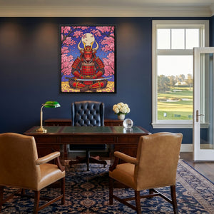 Bull Samurai Meditation — Bull Samurai Meditation Golf House Blue Port 116