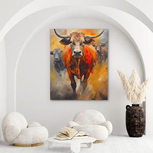 Bull Stampede - Luxury Wall Art