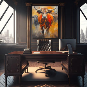 Bull Stampede - Luxury Wall Art