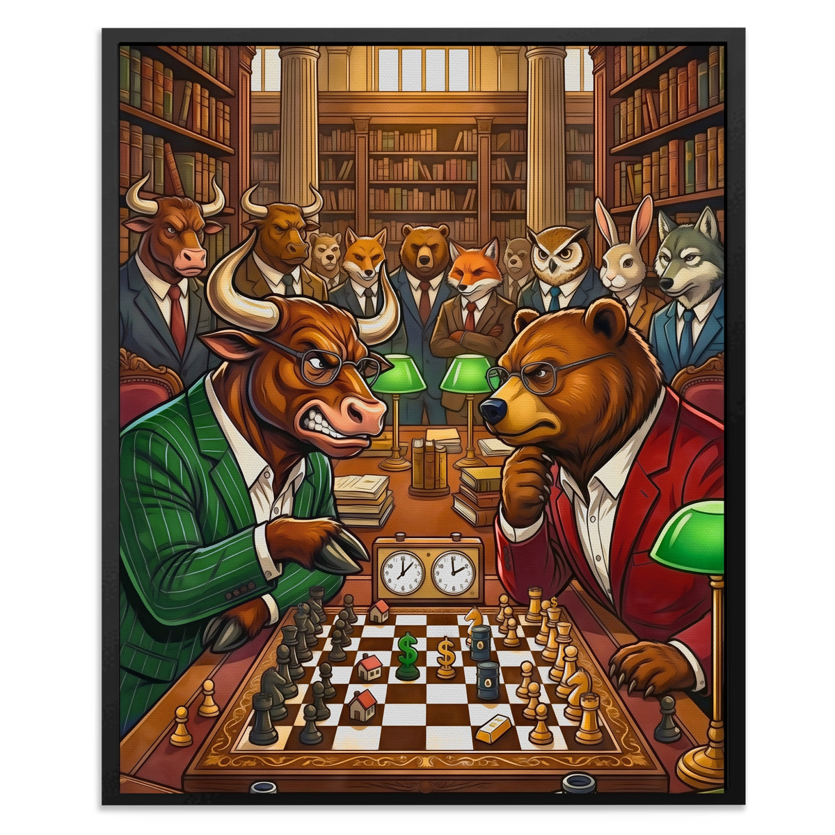 Bull V Bear Chess Match — Bull V Bear Chess Match Front Facing Portrait2 1