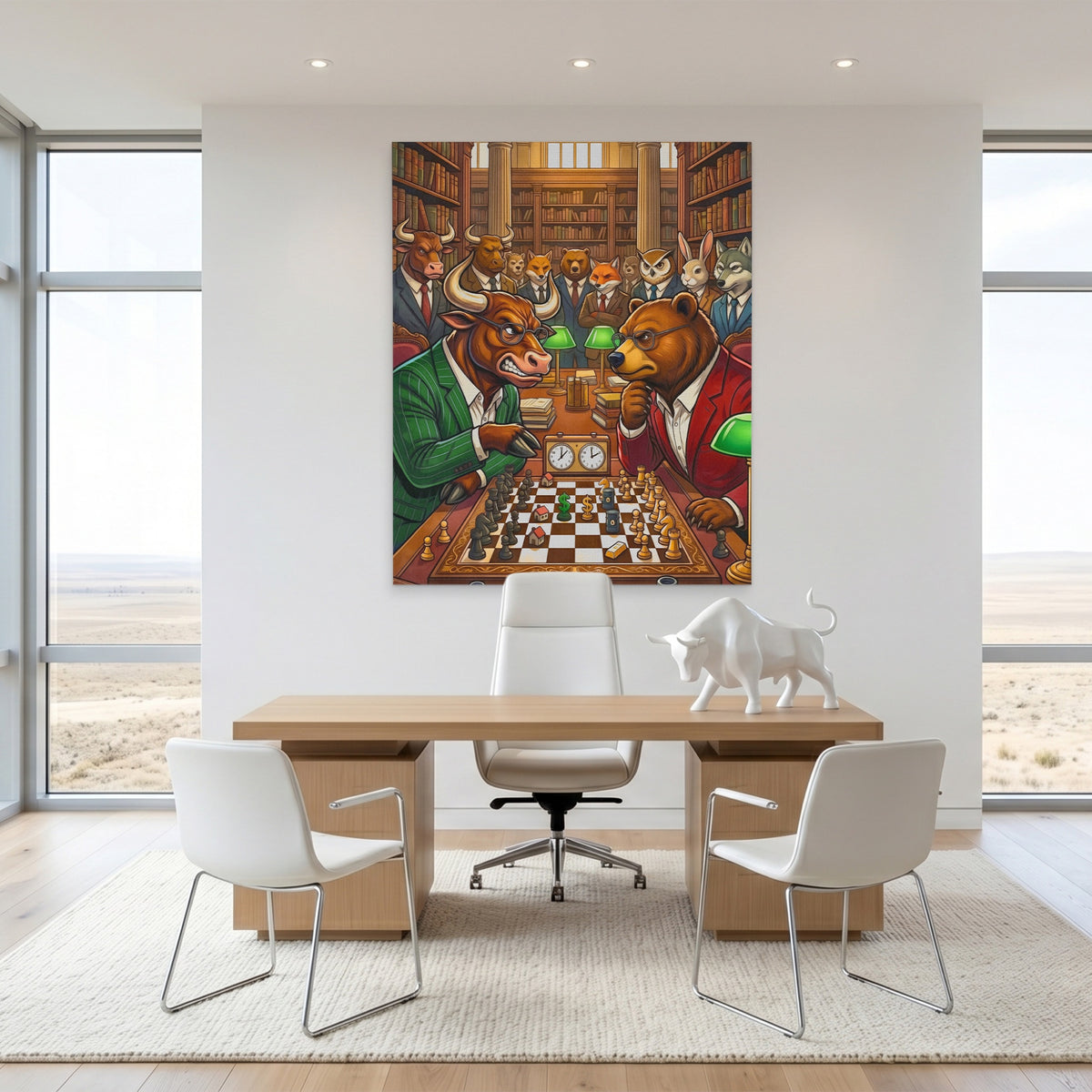 Bull V Bear Chess Match — Bull V Bear Chess Match White Bull Room Port 181
