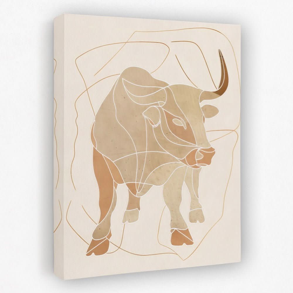 Bull Whispers - Animals Canvas Wall Art