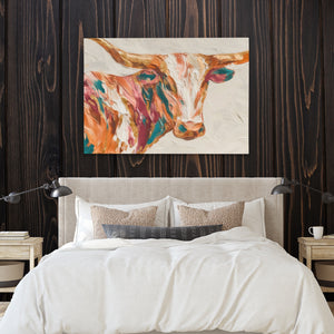 Bull Zentangle Sienna — Bull Zentangle Sienna Bedroom with Wood Walls 23
