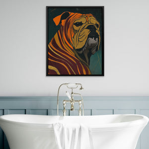 Bulldog Burgundy Nouveau — Bulldog Burgundy Nouveau Bathtub Wall Art 21