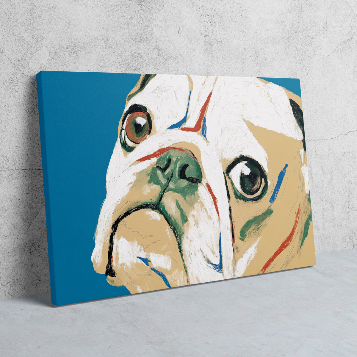 Bulldogs Turquoise Dream - Luxury Wall Art