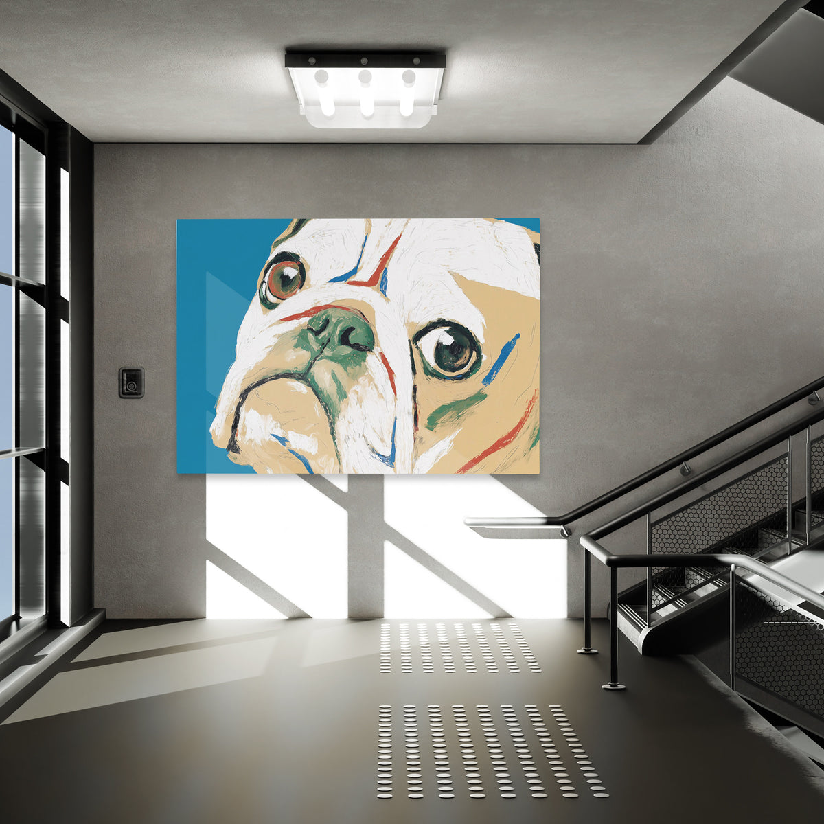 Bulldogs Turquoise Dream - Luxury Wall Art