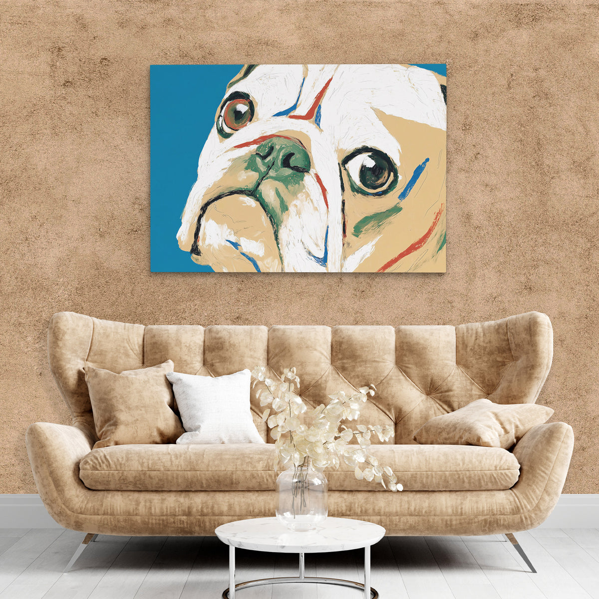 Bulldogs Turquoise Dream - Luxury Wall Art