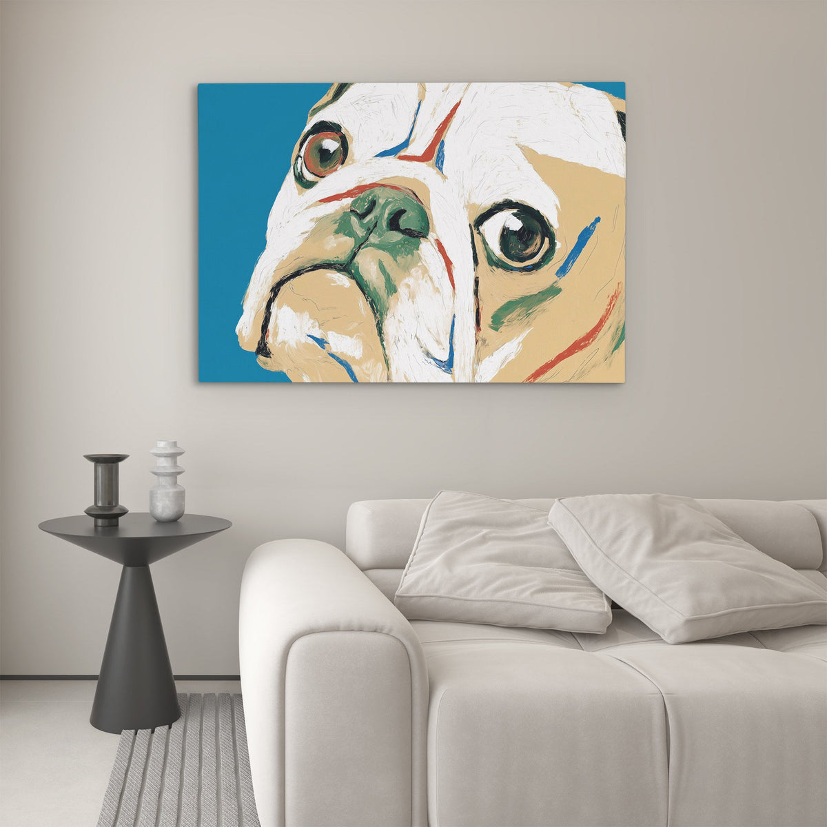 Bulldogs Turquoise Dream - Luxury Wall Art