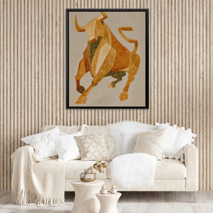Bull's Amber Charge - Luxury Wall Art