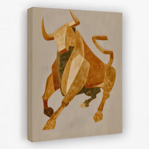 Bull's Amber Charge - Luxury Wall Art