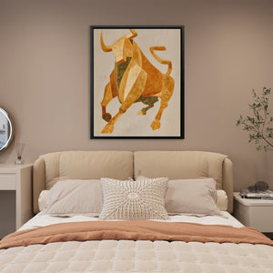 Bull's Amber Charge - Luxury Wall Art