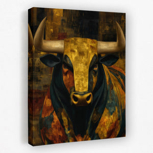 Bull's Amber Fury - Luxury Wall Art