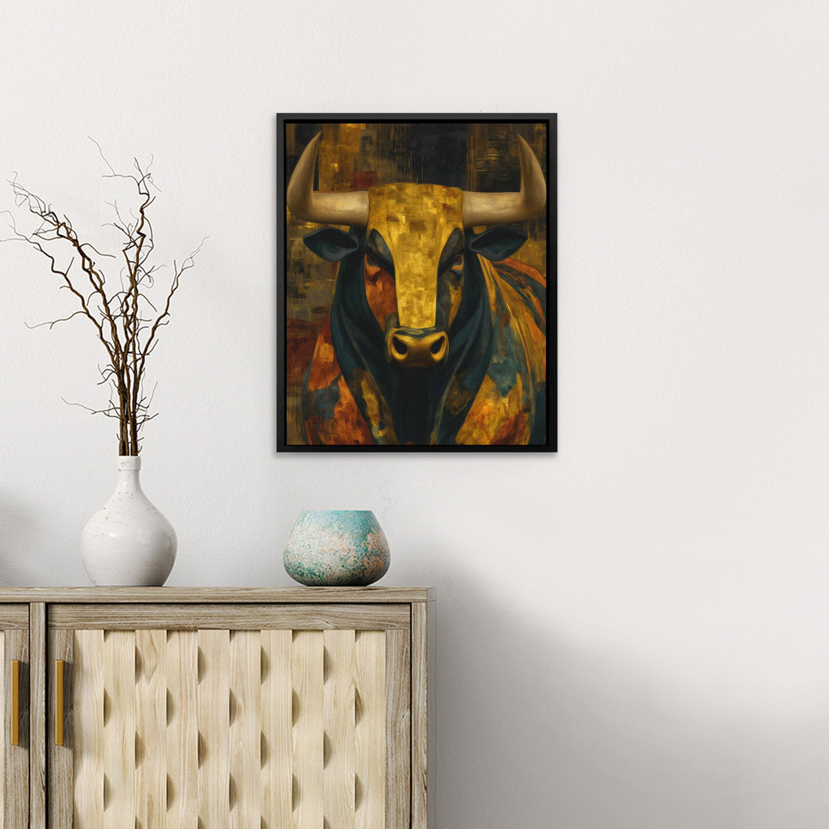 Bull's Amber Fury - Luxury Wall Art