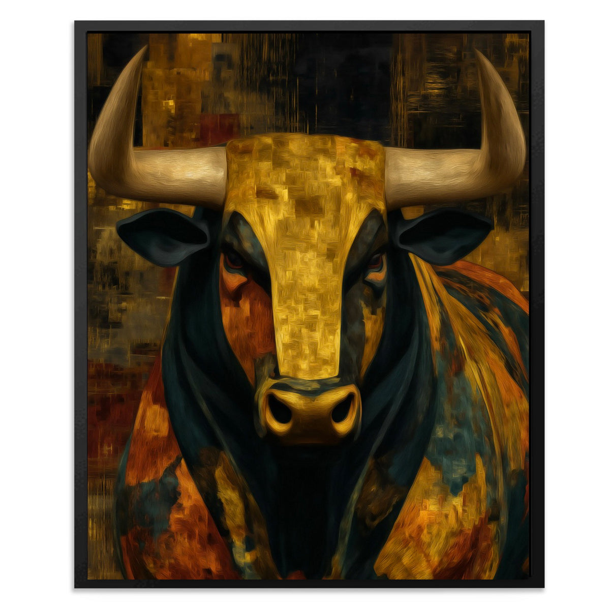 Bull's Amber Fury - Luxury Wall Art