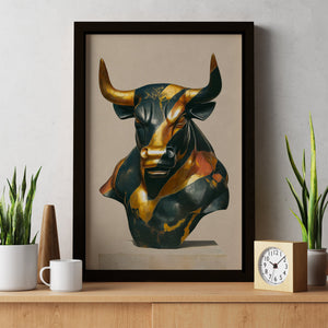 Bull's Bronze Monolith - Luxury Wall Art