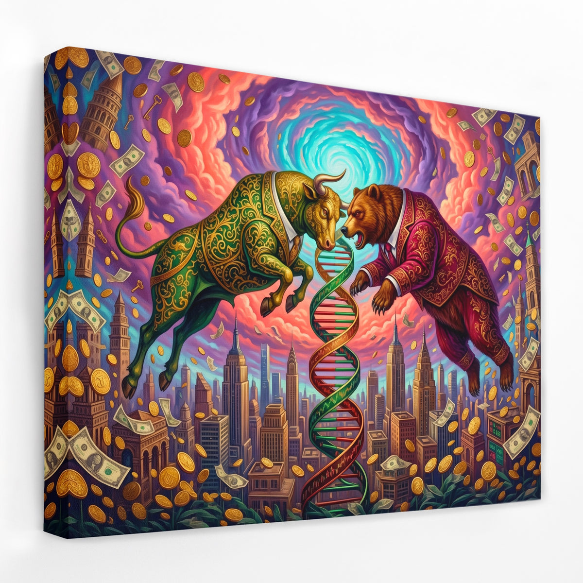 Bulls DNA Ascension — Bulls DNA Ascension Landscape   Side View   Mirror Wrap 106