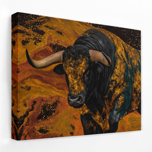 Bulls Golden Tempest - Luxury Wall Art