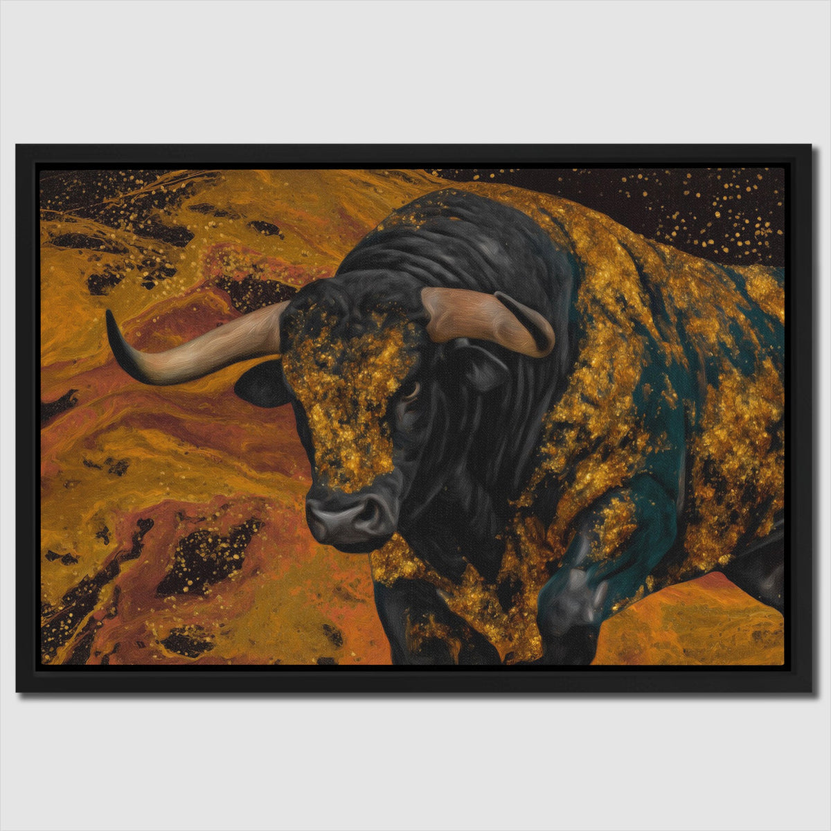 Bulls Golden Tempest - Luxury Wall Art