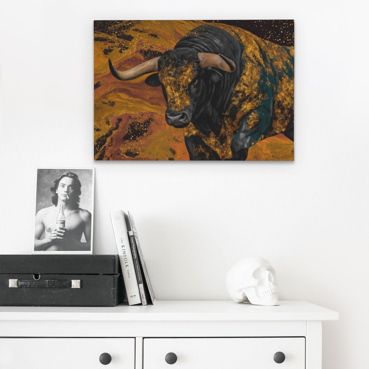 Bulls Golden Tempest - Luxury Wall Art