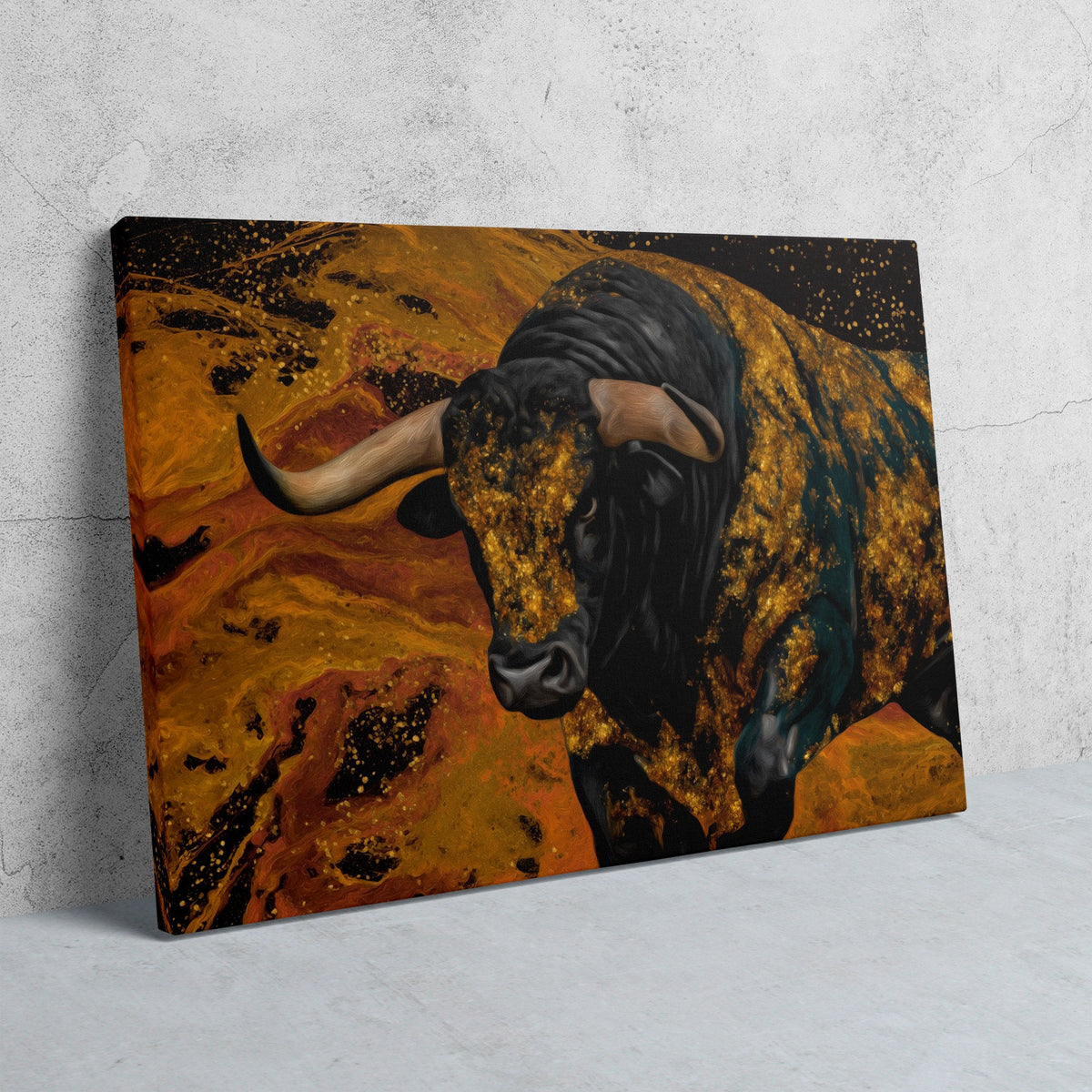 Bulls Golden Tempest - Luxury Wall Art