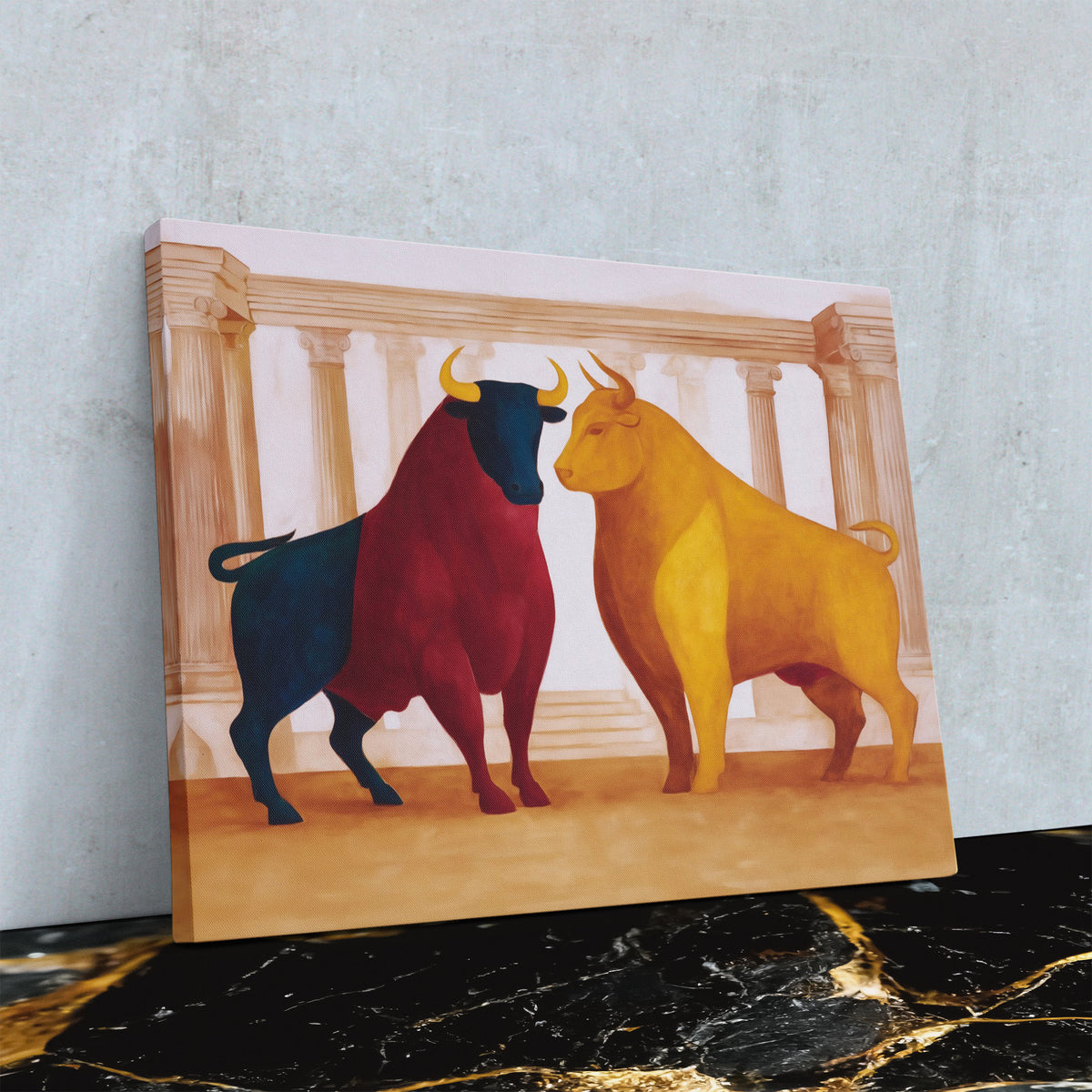 Bulls in Opposition - Luxury Wall Art