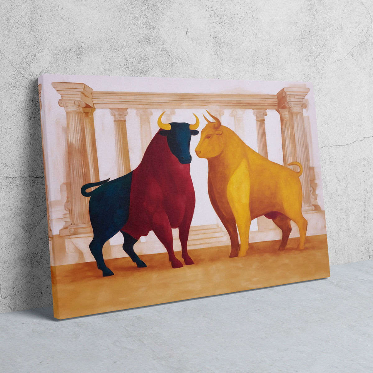 Bulls in Opposition - Luxury Wall Art