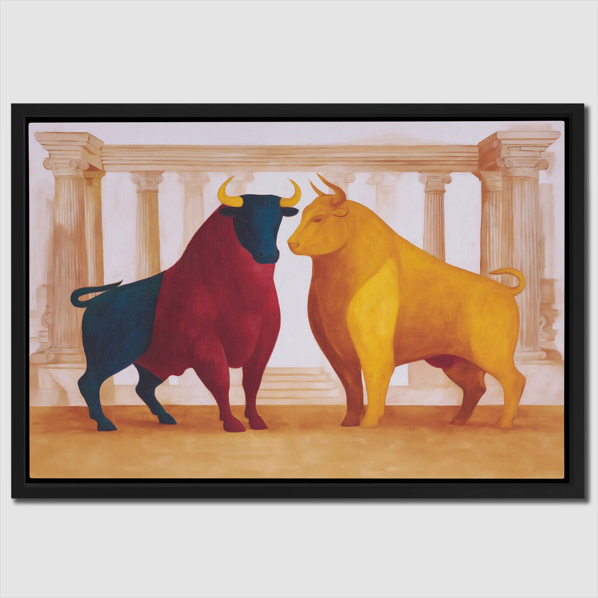 Bulls in Opposition - Luxury Wall Art