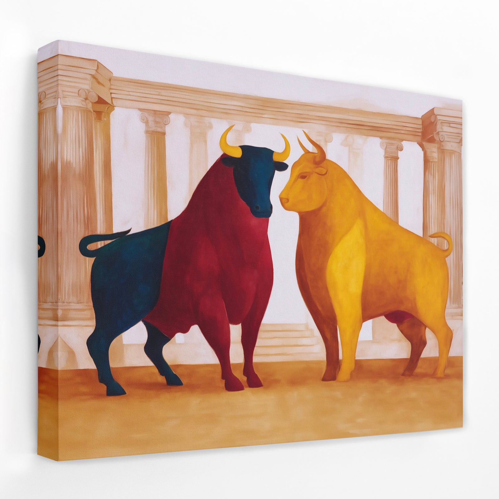 Bulls in Opposition - Luxury Wall Art