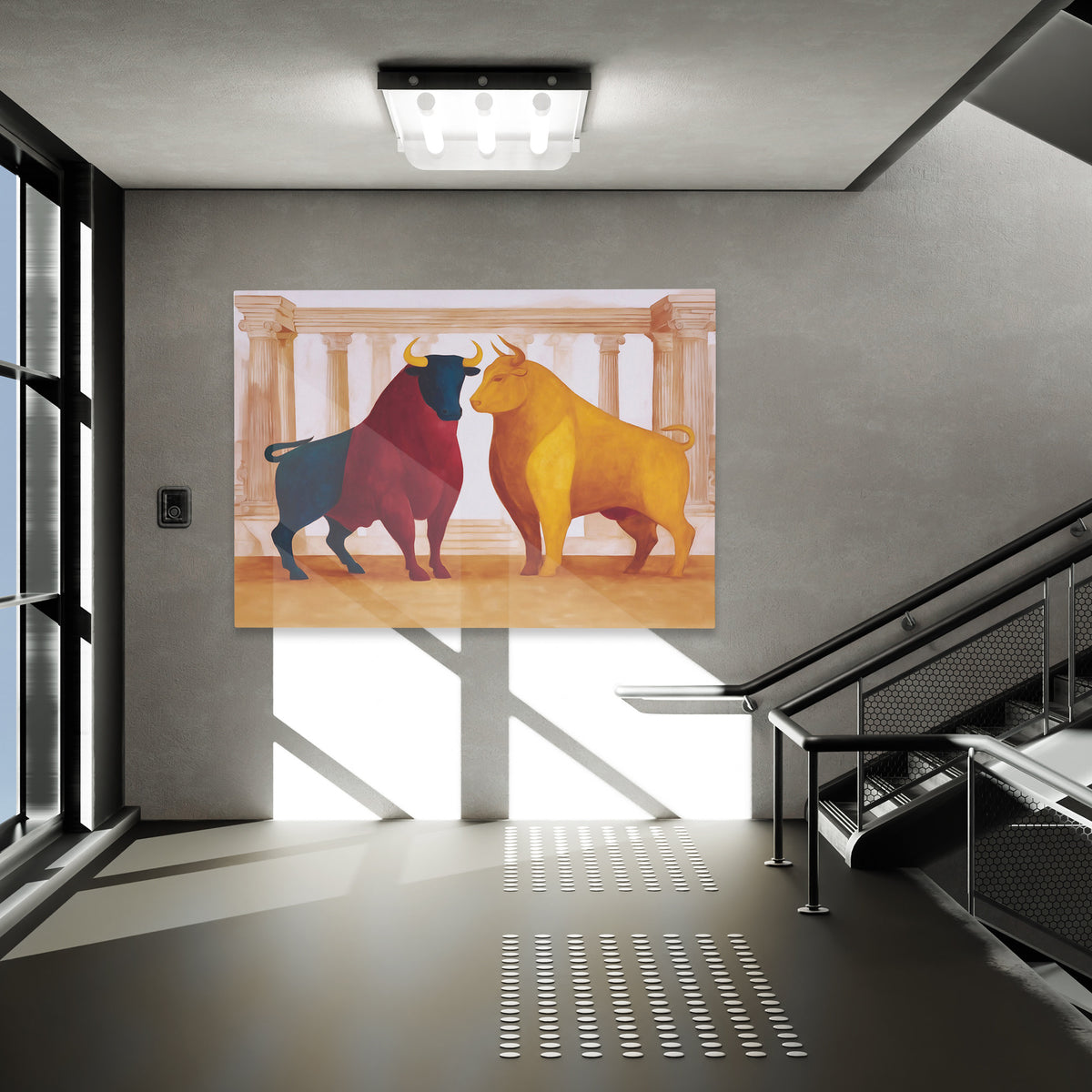 Bulls in Opposition - Luxury Wall Art