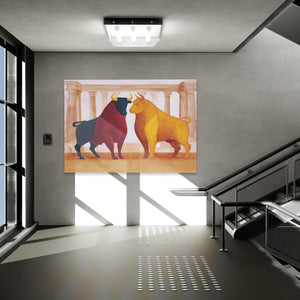 Bulls in Opposition - Luxury Wall Art